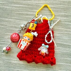 Dimoo-pop Bag charm with Crochet Dress